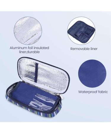 qazaa Insulin Cooler Travel Case Diabetic Medication Organizer Medicals Cooler Bag Waterproof and Insulation Liner(Navy Blue) - Buy Online on GoSupps.com