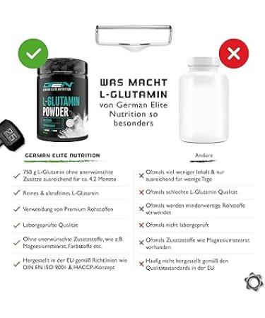 Premium L-Glutamine Powder 750g | 100% Micronized Amino Acid | Vegan & Lab-Tested | Neutral Flavor - High Dose - Buy Online on GoSupps.com