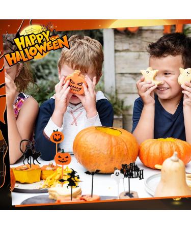 Tioncy 200 Pcs Halloween Cupcake Toppers Halloween Plastic Picks Halloween Food Picks Funny Plastic Picks Ghost Pumpkin Spiders Bat Skull Cupcake Toppers for Halloween Birthday Themed Party Food Fruit - Buy Online on GoSupps.com