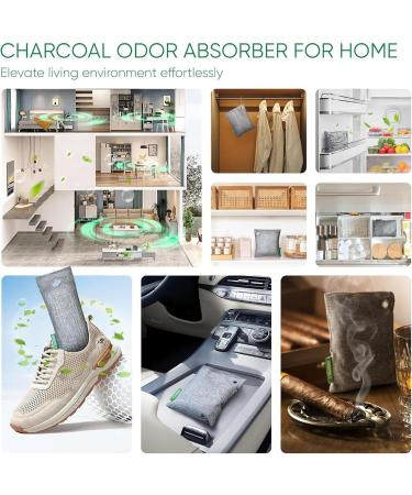 Activated Carbon Bamboo Air Purifier - Natural Odor Neutralization Bag 4-Pack for Shoes Refrigerators Wardrobes & Cars - Buy Online on GoSupps.com