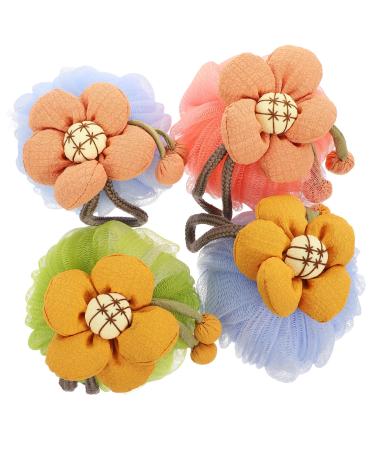 NOLITOY 4pcs Foaming Net Loofah Body Scrubbers Household Bath Loofah Cleaning Accessories Cartoon Skin Cleaning Scrubber Bath Accessories Shower Loofah Sponge Toiletries Child Pe Portable