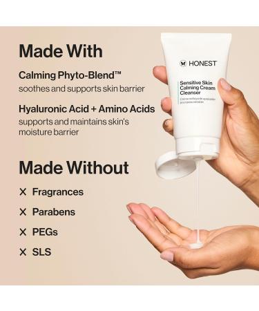 Honest Beauty Sensitive Skin Bundle | Daily Calm Lightweight Moisturizer + Foaming Cream Cleanser | Hydrates + Calms Skin | Hypoallergenic Fragrance Free Vegan | 1.7 fl oz 4 fl oz - Buy Online on GoSupps.com