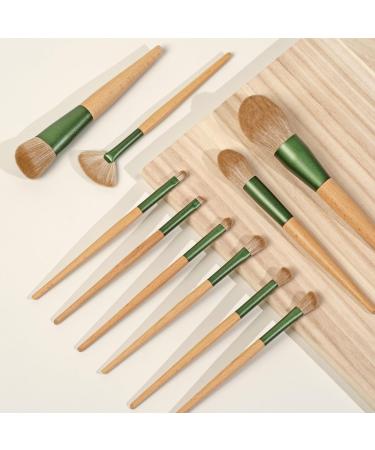 LILUAS Natural Makeup Brushes Wooden Makeup Brushes Brush Set Make up with Organizer Foundation Brush Concealer Brush Premium Synthetic Bristles Brochas Para Maquillaje 10 Piece Set