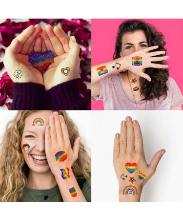 chengfang LGBT Rainbow Temporary Tattoos 20 Pack Pride Rainbow Temporary Tattoos Gay Pride LGBT Rainbow Temporary Tattoos Waterproof Rainbow Flag Heart Tattoos - Buy Online on GoSupps.com