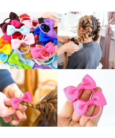 Qufiiry 40PCs Baby Girl Hair Loops & Elastic Headbands - Grosgrain Hair Ties with Bows for Toddlers & Little Girls | International Shipping Available - Buy Online on GoSupps.com