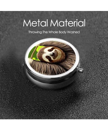 Cute Sloth Round Pill Box - 3 Compartment Portable Travel Organizer for Easy Medication Management - Buy Online on GoSupps.com