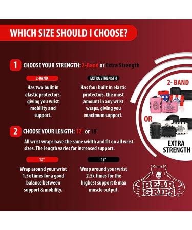 Bear Grips Wrist Wraps - Extra Strength Black | Weightlifting & Powerlifting Wrist Straps for Men & Women - Buy Online on GoSupps.com