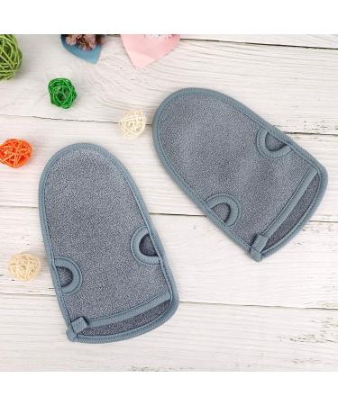 2 pcs Exfoliating Gloves for Bath Shower - Body Scrub Mitts for Exfoliating Arms, Legs, and Face - Grey - Buy Online on GoSupps.com