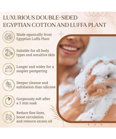Natural Egyptian Loofah Scrubber Pads - Eco-Friendly Bath Sponge for Face, Back & Body - Buy Online on GoSupps.com