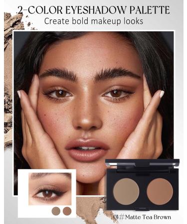  LYSdefeu Matte Eyeshadow Palette 2 Colors Matte Brown Waterproof Durable Matte Eyeshadow Palette Matte Finish Festival Eyeshadow for Eye Festival Vegan Makeup for Girls and Women-01 - Buy Online on GoSupps.com