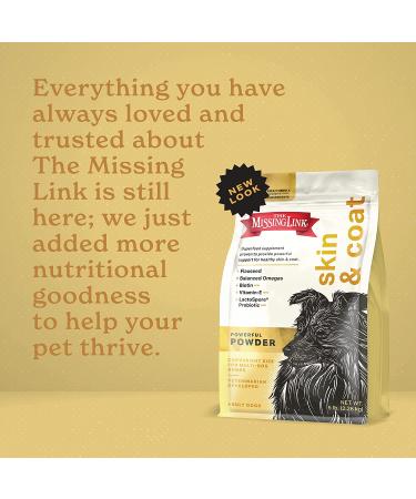 Missing Link Skin & Coat Probiotics Superfood for Dogs - 5lb Powder with Omegas 3 & 6, Fiber, Vitamin-E, Biotin - Promotes Healthy Skin, Glossy Coat, and Hair Growth - Buy Online on GoSupps.com