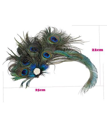 Peacock Feather Hair Clip - Retro Wedding Carnival Party Hairpin for Women and Girls - Buy Online on GoSupps.com