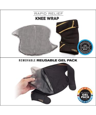 Copper Fit Rapid Relief Knee Wrap with Hot/Cold Therapy and Abdominal Support - Black (Adjustable) - Buy Online on GoSupps.com