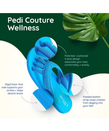 Pedi Couture Women's Pedicure Sandals - Turquoise Toe Separator Slippers - Buy Online on GoSupps.com