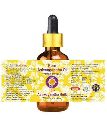 Deve Herbes Ashwagandha Oil (Withania somnifera) | Infused | Pure | Non-Sticky | Lightweight | For Facial Care | Men & Women | 100ml (3.38 oz) - Buy Online on GoSupps.com