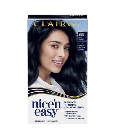 Clairol Nice'n Easy Permanent Hair Dye  2BB Blue Black Hair Color  Pack of 1 2BB Blue Black 6.26 Fl Oz (Pack of 1)