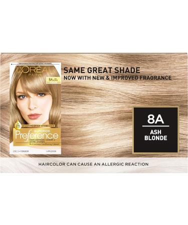 L'Oreal Paris Superior Preference 8A Ash Blonde Permanent Hair Color - Fade-Defying & Shine | Pack of 1 - Buy Online on GoSupps.com