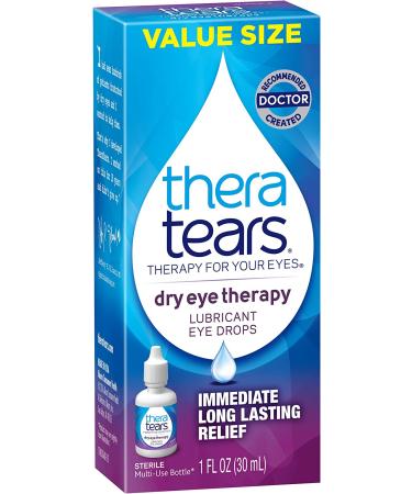 TheraTears Dry Eye Therapy Lubricant Eye Drops - 30 mL (1 Fl oz) Value Size for Long Lasting Relief - Buy Online on GoSupps.com