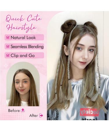 REECHO 2 PCS Mini Claw Clip in Messy & Cat Ears Hair Bun Extensions Wig Accessory Updo Hairpieces for Women Girls (Pack of 2-3" Straight Light Blonde) Pack of 2 - 3" Straight Light Blonde - Buy Online on GoSupps.com