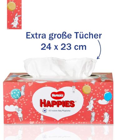 Huggies Happies Dry Baby Wipes - Soft Tear-Resistant 10 Packs of 100 Wipes - Monthly Supply for International Shipping - Buy Online on GoSupps.com