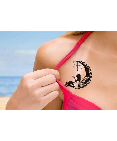 Dopetattoo 6 Sheets Fairy Moon Temporary Tattoos for Women Girls 3.7x3.7 - Fake Tattoos Set - Buy Online on GoSupps.com