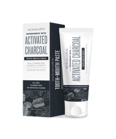 Schmidt's Toothpaste (for fresh breath Activated Charcoal without fluoride) 1 piece (100 ml)