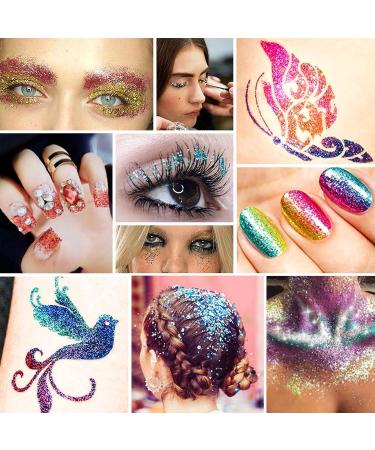 Howaf 6 Boxes Nail Glitter Sequins | 800PCs Stick Stones Brushes & Tweezers | Crystal Self-Adhesive Makeup Decoration for Nails & Body - Buy Online on GoSupps.com