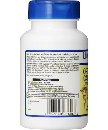 Life Extension Optimized Carnitine - Heart & Brain Health Support, 60 Capsules - Buy Online on GoSupps.com