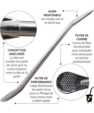 Gaucho Bruno - Mate industriel en acier inoxydable avec bombilla pour boire du Yerba Mate | Facile nettoyer | Confortable tenir | Garde au chaud plus longtemps noir Mate + Bombilla Set Noir - Buy Online on GoSupps.com
