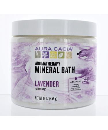 Aura Cacia Aromatherapy Mineral Bath Relaxing Lavender 16 oz (454 g)