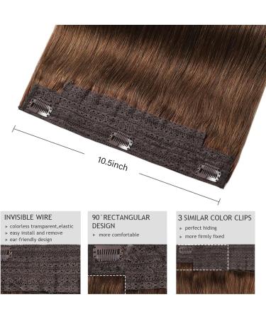 Hair Extensions 16-26 inch Wire Hair Extensions Real Human Hair Wire Hair Silky Straight Dark Brown Human Hair Extensions One Piece Wire Hair Extensions with Fish Line Natural Human Hair(18 inches) 18 inches Color 4 - Buy Online on GoSupps.com