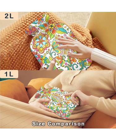 NAANLE Retro Flower Paisley Heat Bottle | 1L Hot Water Bottle for Back Pain Relief & Cold Therapy | Hand & Foot Warmer - Buy Online on GoSupps.com