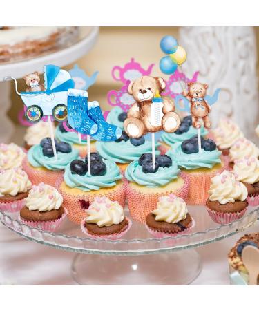 Whaline 72Pcs Baby Shower Cupcake Topper 12 Designs Watercolor Bear Cupcake Picks We Can Bearly Wait Food Picks for Cake Decoration Baby Bear - Buy Online on GoSupps.com