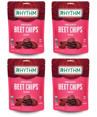 Rhythm Superfoods Beet Chips Organic and Non GMO Vegan Gluten Free Snacks, Naked, 1.4 Ounce (Pack of 4) Naked 1.4 Ounce (Pack of 4)