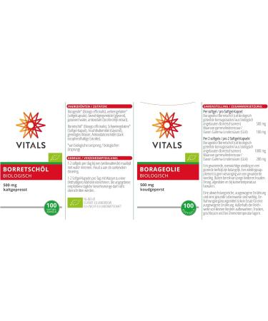 Buy Vitals Borage Oil 500mg - Cold Pressed GLA Rich Softgel Capsules | 100% Pure & Chemical-Free - Buy Online on GoSupps.com