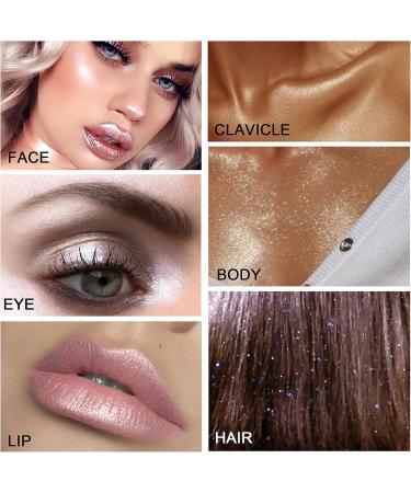 White Moonbeam Body Glitter Highlighter Powder with Sponge - For Face, Hair, Nails & Body - Buy Online on GoSupps.com