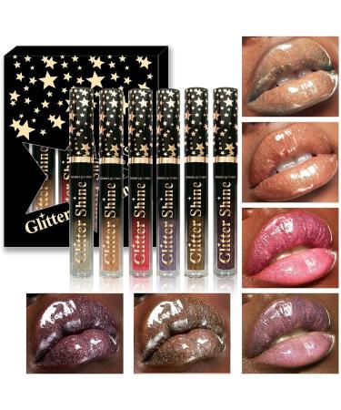  JIEBWCHA Lip Gloss Burrocaille Lip Gloss 6 Colors 2.5 ml | High-shine liquid lip gloss beauty makeup set for women and girls for work dates travel weddings and parties - Buy Online on GoSupps.com
