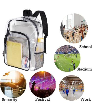 Fomaris Heavy Duty Clear Backpack - Transparent Bookbag for School, Work, Stadium, Travel - Black - Buy Online on GoSupps.com