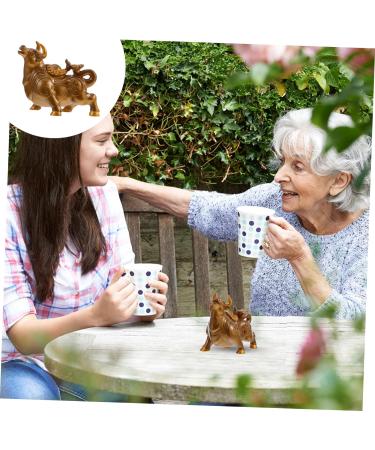 Zerodeko Brass Decor Tea Pet Cow Good Luck Miniature Ornament Office Desk Decor Ox Tea Figurines for Prosperity Statue Chinese Lucky Coins Ox Decor Cow Statue Animal Resin Lunar Calendar - Buy Online on GoSupps.com