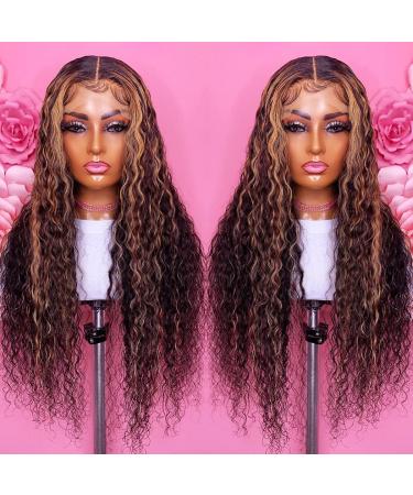 Giannay Highlight Lace Front Wig 24 - Deep Curly Wave Synthetic Wig for Black Women with Natural Hairline - Buy Online on GoSupps.com
