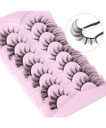 Fox Eye Lashes Wispy Eyelashes Cat Eye False Lashes Fluffy Fox Eye Fake Eyelashes Strip D Curl Lash Pack 7 Pairs by Mavphnee - Buy Online on GoSupps.com