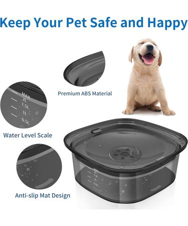 DECYAM Non Spill Dog Water Bowl Slow Water Feeder for Dogs 2L / 70 oz Large Capacity Pet Water Dish for Dogs Brown - Buy Online on GoSupps.com