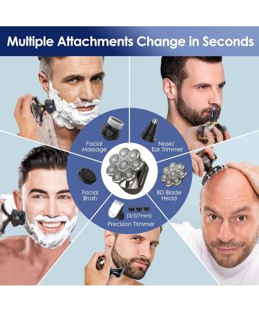 SOPPY Upgrade Head Shavers for Bald Men - Electric Razor & Nose Hair Trimmer IPX6 Waterproof Grooming Kit - Buy Online on GoSupps.com