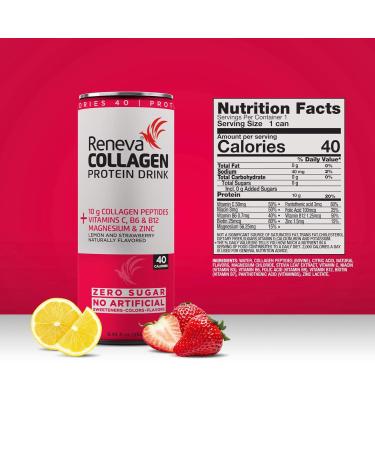 Reneva Collagen Protein Drink 10g Collagen Peptides Electrolytes B-Vitamins Zinc and Zero Sugar - 8.45 Oz - Pack Of 12 - Buy Online on GoSupps.com