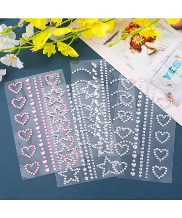 OIIKI Star Face Gems Stickers - 4 Sheets of Rhinestones for Makeup Rave Accessories & Festivals - Heart Moon & Star Designs for Women - Buy Online on GoSupps.com