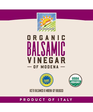 Organic Bionaturae Balsamic Vinegar 17 fl oz | Authentic Modena, 6% Acidity, USDA Certified - Buy Online on GoSupps.com