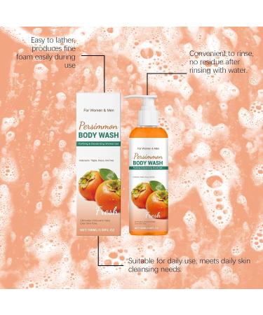  XINRAN Persimmon Shower Gel against body odor. Natural deodorant soap against foot odor for the elderly. Persimmon liquid soap against foot odor underarm odor etc. - Buy Online on GoSupps.com