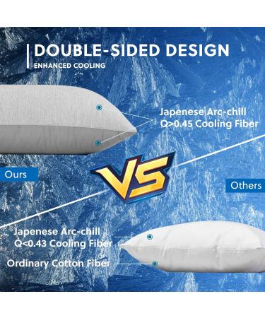 Homfine 2er Set Cooling Pillow Cover 80x80 cm - Soft Double-Sided ARC Chill Fiber for Night Sweats & Side Sleepers - Gray Cow Mat Design - Buy Online on GoSupps.com