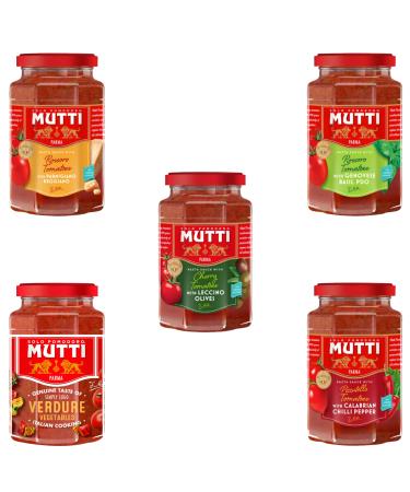Mutti Pasta Sauce Pick N Mix - Choose From 4+ Flavours | Tomato-Basil Tomato-Parmesan Tomato-Chilli Tomato-Grilled Vegetables Flavors - Authentic Taste of Italy| 2 Pack (400g each)