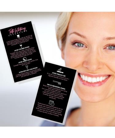 Teeth Whitening Aftercare Cards 50 Pack 2x3.5 inch | Kit Supplies - Black Neon Pink Design - Buy Online on GoSupps.com